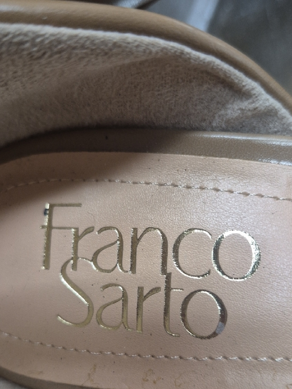 Franco Sarto Taupe Knot-Front Slingback Heels - Picture 2 of 6